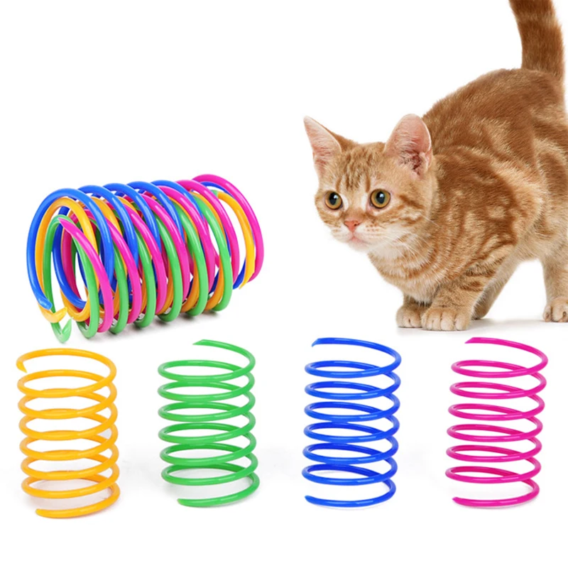 4 stks Kat Lente Speelgoed Breed Duurzaam Zware Gauge Plastic Kleurrijke Veren Kat Speelgoed Spelen Speelgoed Voor Kitten Kat Accessoires Set