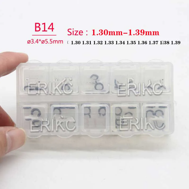 

ERIKC B14 SIZE 1.30 MM-1.39 MM Fuel Injector Adjustment Shim 30 PCS /Box 1.30MM 1.32MM For Common Rail Injection