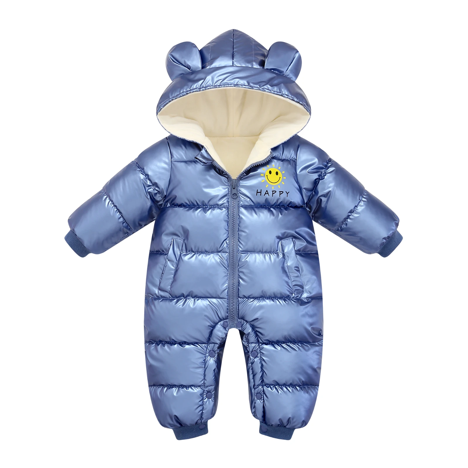 

2025 overalls baby clothes Winter velvet Newborn Infant Boy Girl Warm Thick Romper Jumpsuit Hooded Snowsuit coat kids clothing