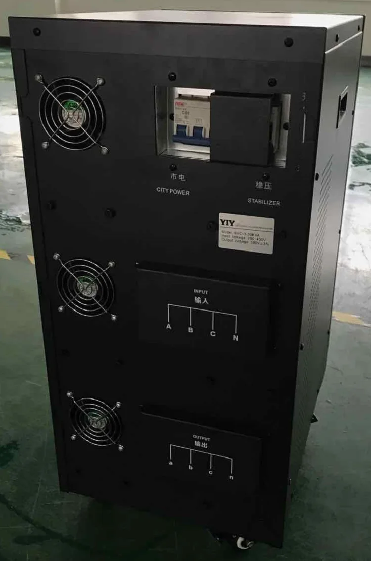 SVC-3-30KVA Servo Type AC 280-430 to 380V±4% Triphasic Voltage Regulator Stabilizer 3 Phase 4 Wire Factory Appliance Support