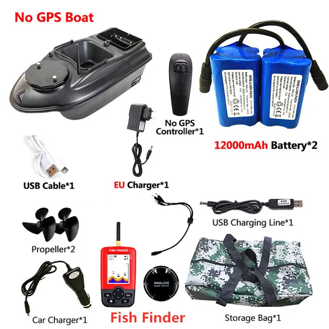GPS Aasboot 500M 3KG Laadvermogen 40 stuks GPS Puntvisserij Aasboot 2 Bakken GPS Autonavigatie LCD Scherm Viszoeker Nestboot