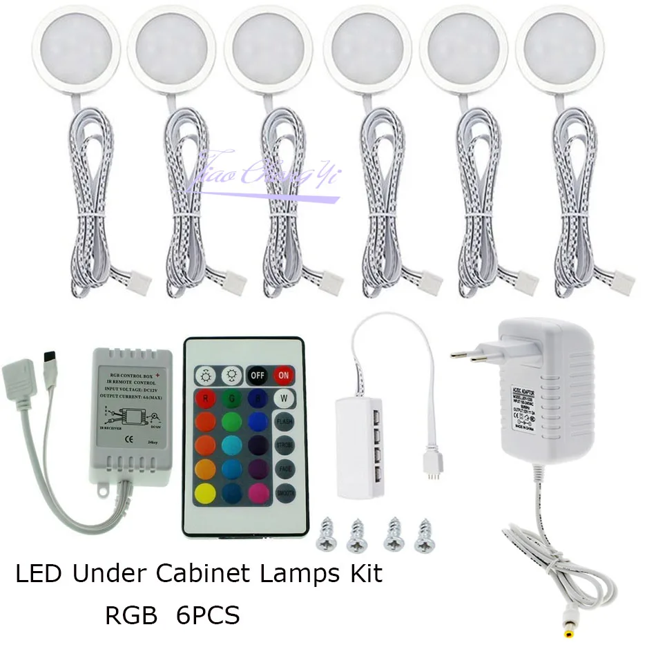 

6 шт. RGB светодиодный Светодиодный прожектор Unter Schrank Lampen Boot Fernbedienung RGB Innen Lampe DC12V с 24 клавишами RGB светодиодный комплект контроллера