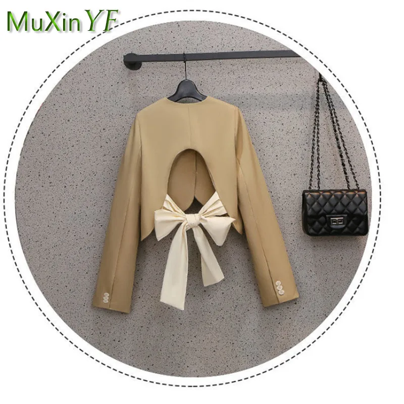 2021 Spring Autumn New Bow-knot Vintage Blouse Jacket Dress Two-piece Korean Fashion Elegant Top Suspender Midi Skirt Suit