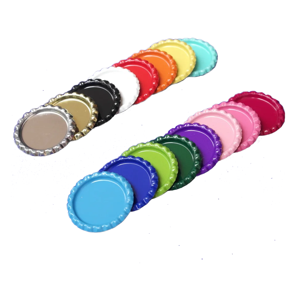 

1200pcs/lot Colored 1 inch 25mm Flattened Bottle Caps For Diy Bows Flat Metal Beer Caps Craft Necklace Accessories Mix 16 Colors