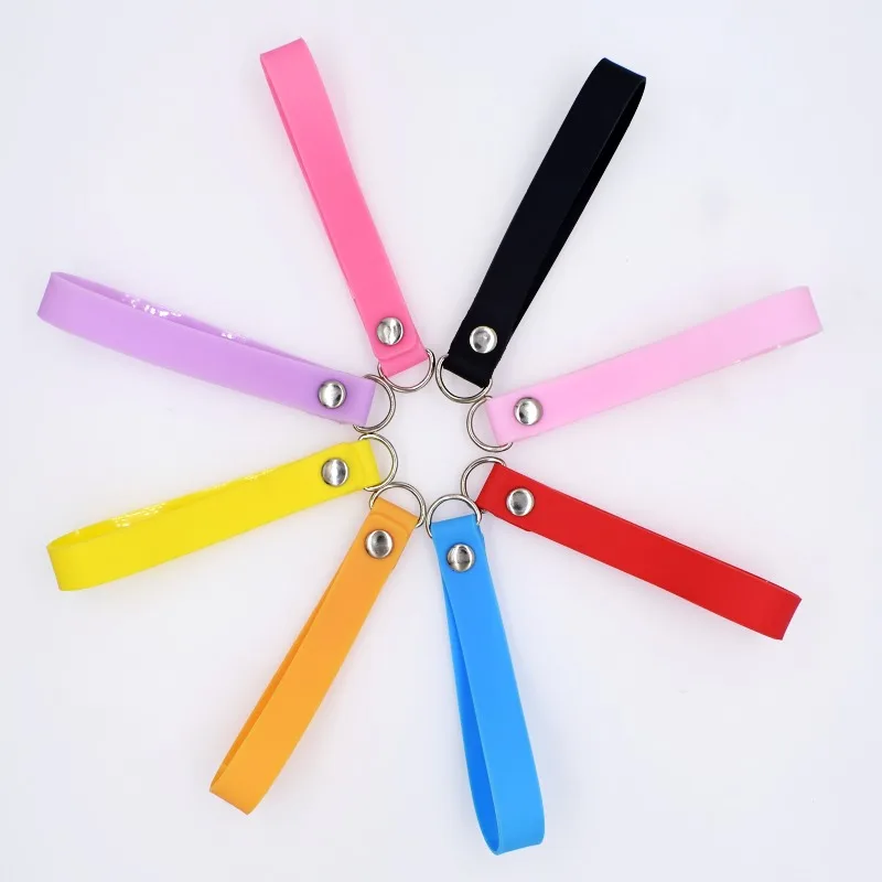 

10pcs/bag Soft PVC Bands Pink/Yellow/Black/White/Orange/Purple/Blue Bands Fit Keychain Keyrings Luggage Tag School Bag