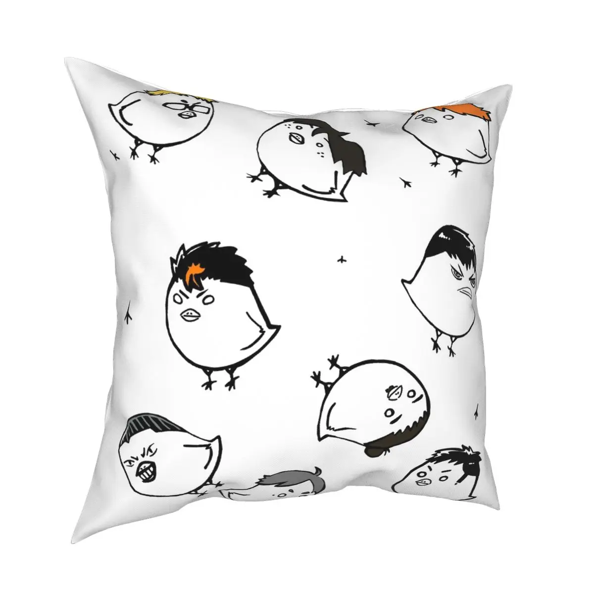 Karasuno Crows Haikyuu Square Pillowcase Creative Zip Decor Pillow Case for Sofa Cushion Cover Wholesale 18