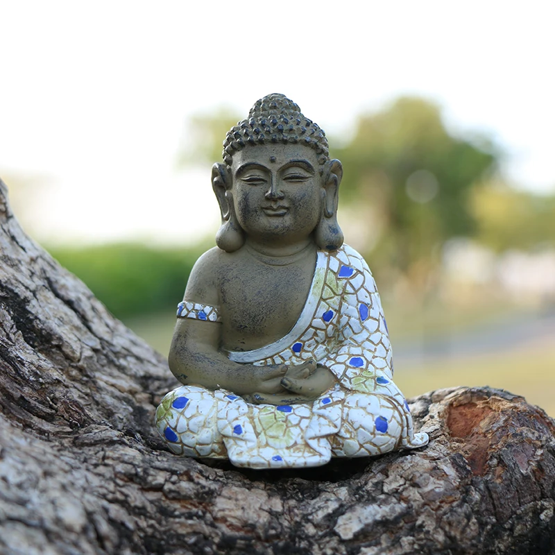 Piękny ogród Zen Tathāgata mały budda wyświetlać nową dekorację kamiennej wieży w stylu chińskim mikro element dekoracji krajobrazu wyświetlania