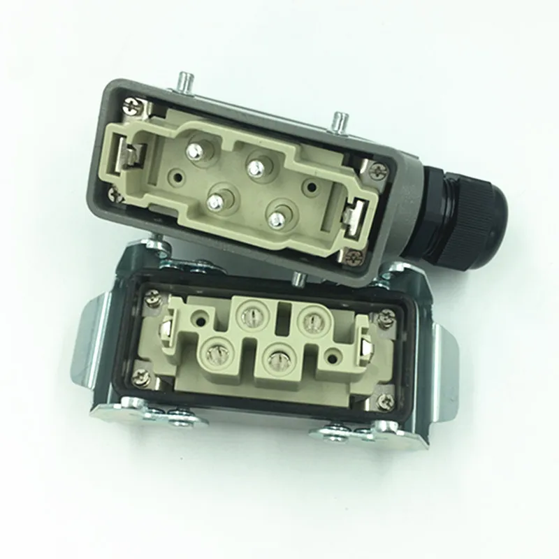 Heavy-duty Connector 80A Rectangular Hot Runner Plug HK-004/2 Industrial High-current Socket 4 Cores 6 Cores 12 Cores