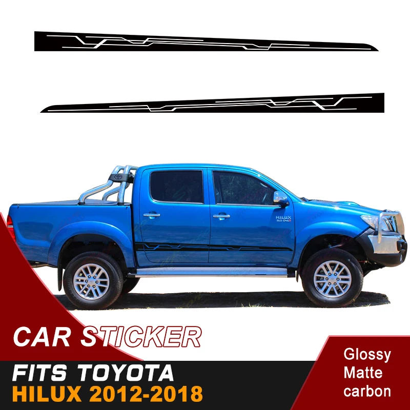 

fit for hilux 2012 2013 2014 2015 2016 2017 2018 car sticker side door stripe racing sticker 4x4 accessories vinyl graphic decal