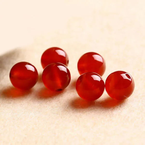 4A Natural Red Agate Quartz Crystal Single Bead DIY Beads Jewelry Making