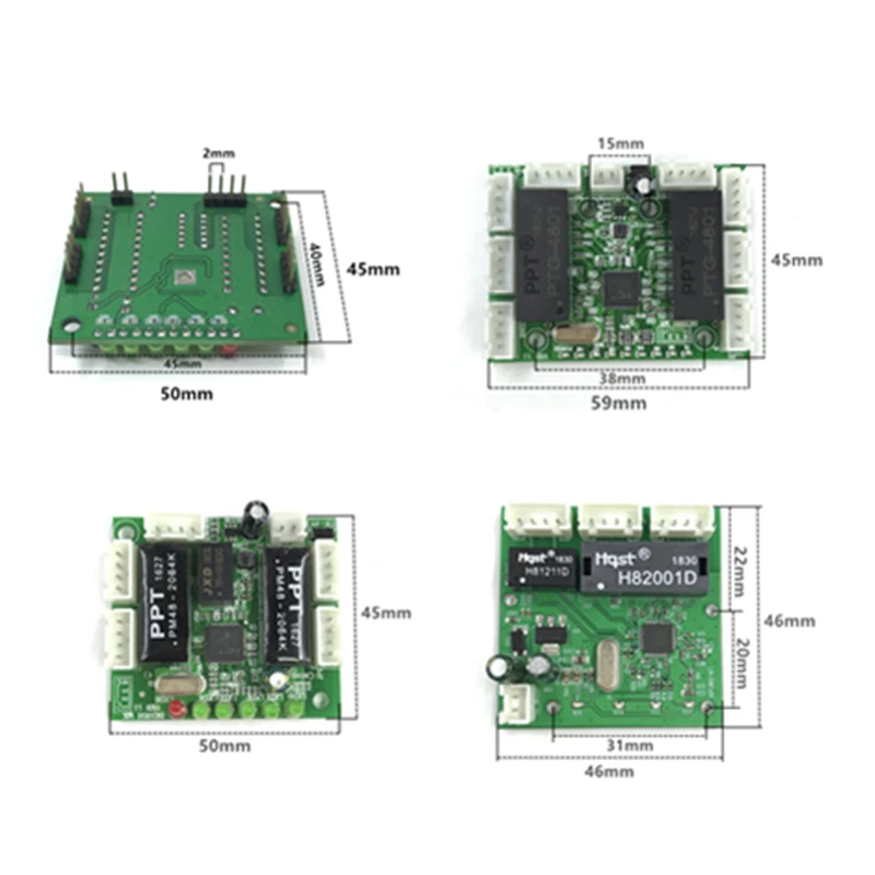 Mini disegno del modulo ethernet interruttore di circuito per modulo switch ethernet 10/100mbps 3/5/6/8 porta bordo PCBA OEM Scheda Madre