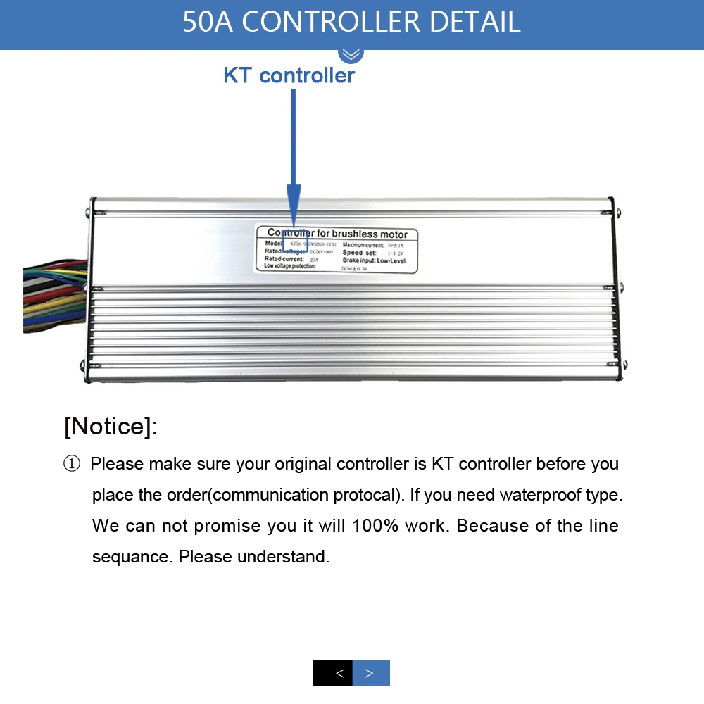 KUNTENG 50A Controller 3000W Ebike Squarewave/Sinewave KT Controller For Electric Bicycle Scooter E-bike Controller Accessies