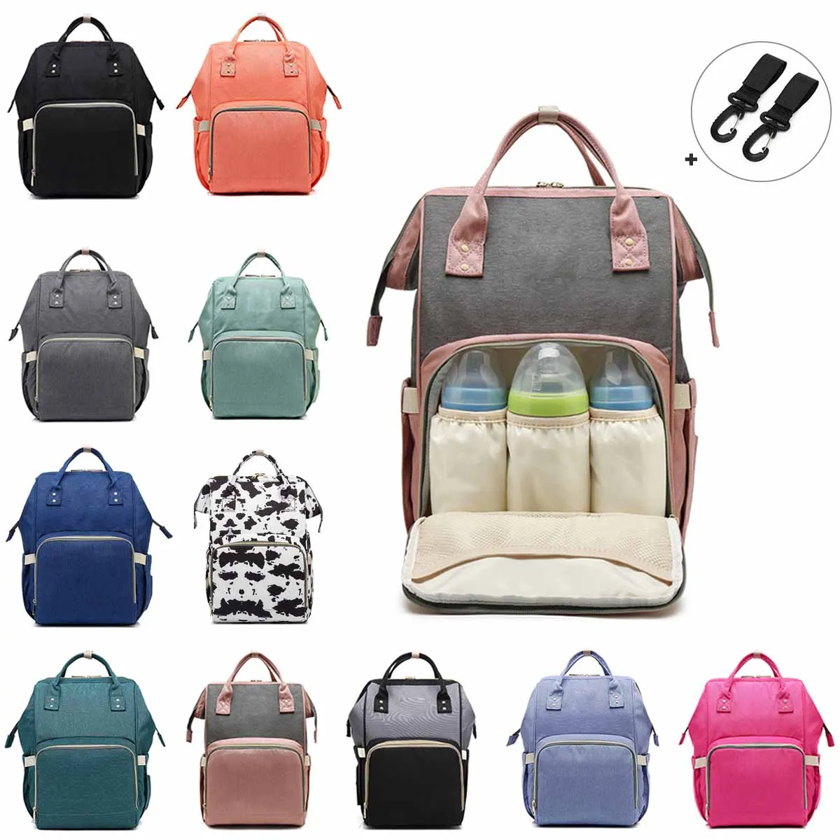 Diaper Bag Mommy Large Capacity Designer Baby Nappy Bag Baby Care Bag for Mother Kid Fashion Travel Backpack Nursing Bag baby