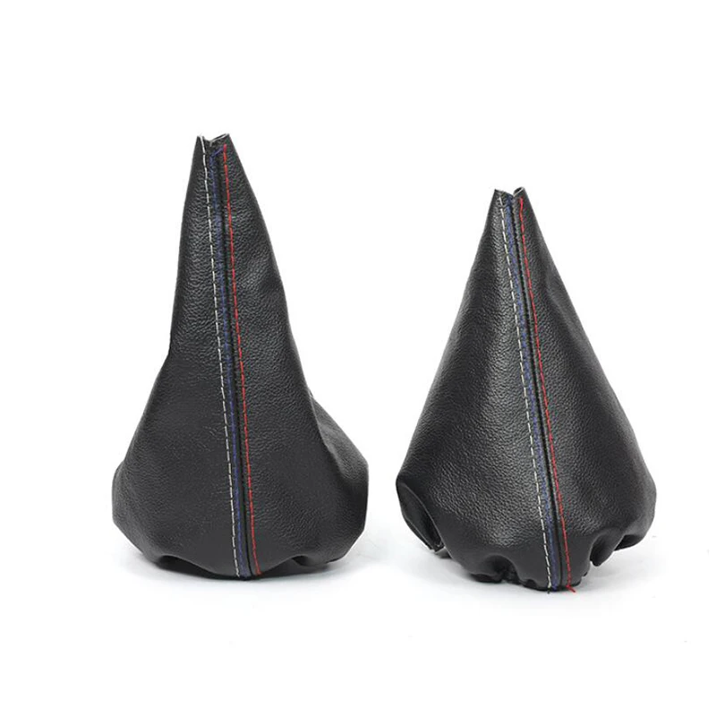 2pcs/set: Car Shift Gear Stick Cover Handbrake Gaiter Shift Boot Leather Cover Boot For BMW 3 Series E36 E46 M3