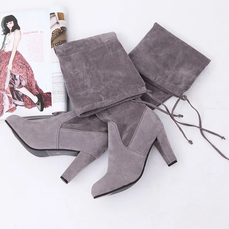 New Faux Suede Slim Boots Sexy Over The Knee High Women Fashion Winter Thigh High Boots Shoes Woman Fashion Botas Mujer 2020