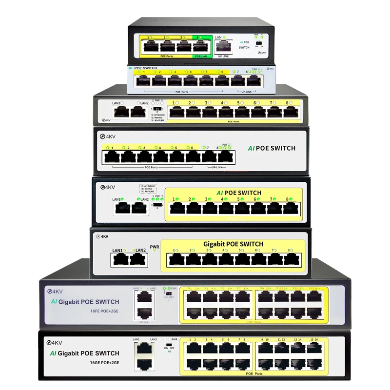 STEAMEMO HY Series 4/6/8/16 Port POE Switch  SFP For IP Camera/Wireless AP/CCTV Cameras System Ethernet Switch