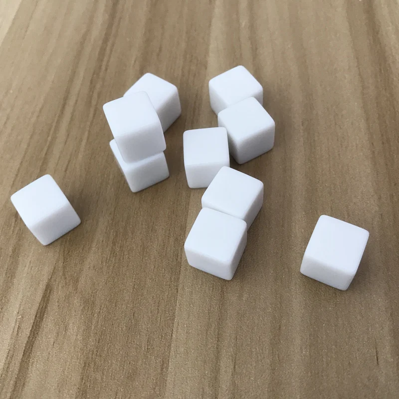 10Pcs/Lot Wholesale White Blank Square Corner Dice Set 12mm Dice Can Write And Carving Children Teaching Instruments Boardgame