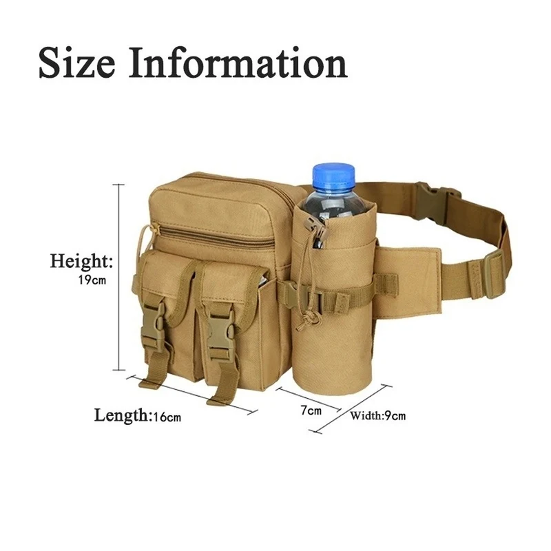 Men\'s Tactical Casual Fanny Waterproof Pouch Waist Bag Packs Outdoor Military Bag Hunting Bags Tactical Wallet Waist Packs