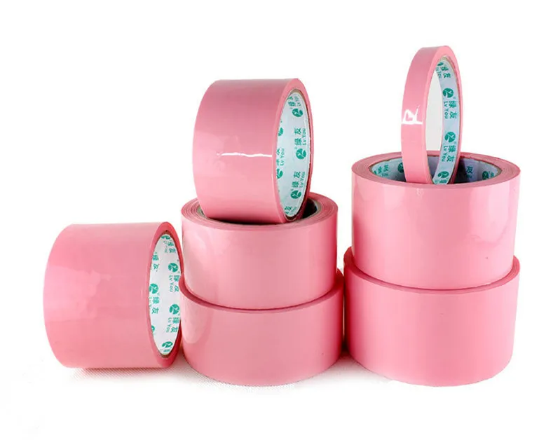 Solid Color Transparent Pink Adhesive Tape Mounting Packing Fashion Tape High Viscosity Sealing Positioning Colorful Carton Tape