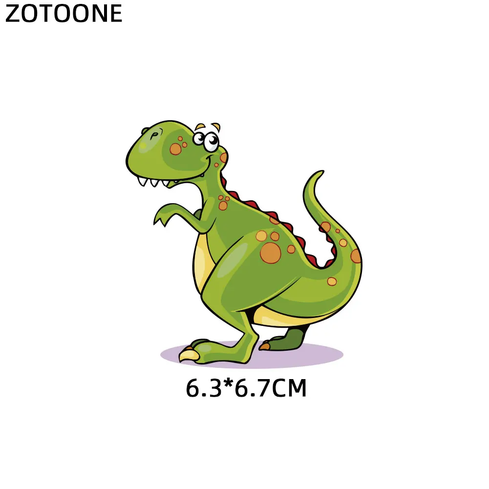 ZOTOONE Cute Dinosaur Pathes for Clothing Heat Transfers Iron on Transfer Print Animal on T-shirt Dresses Washable Stickers E