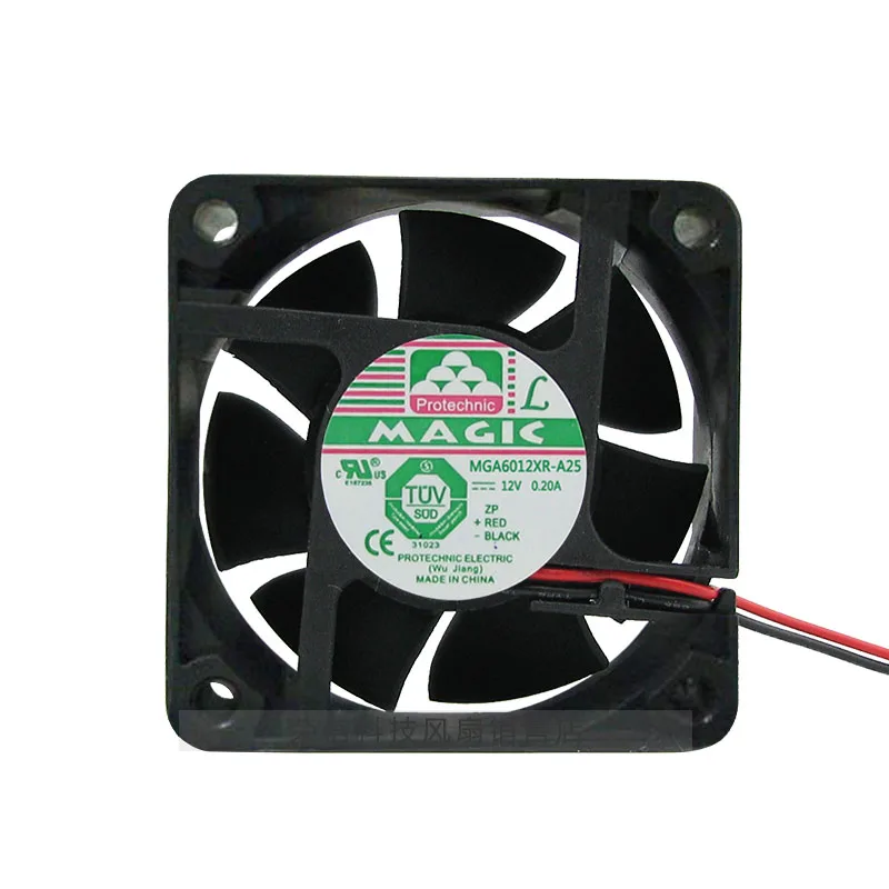 

Magic MGA6012XR-A25 DC 12V 0.20A 60x60x25mm 2-wire Server Cooling Fan