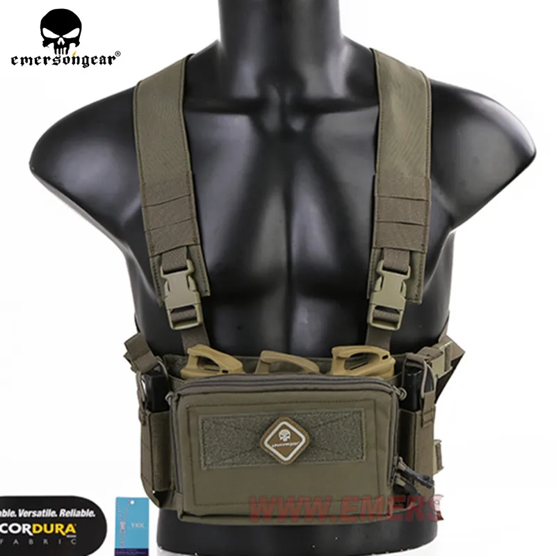 Imagem -02 - Micro Peito Rig Mini Spiritus Airsoft Hunting Vest Ranger Transportador Tático Colete com Magazine Pouch Emersongear-d3cr