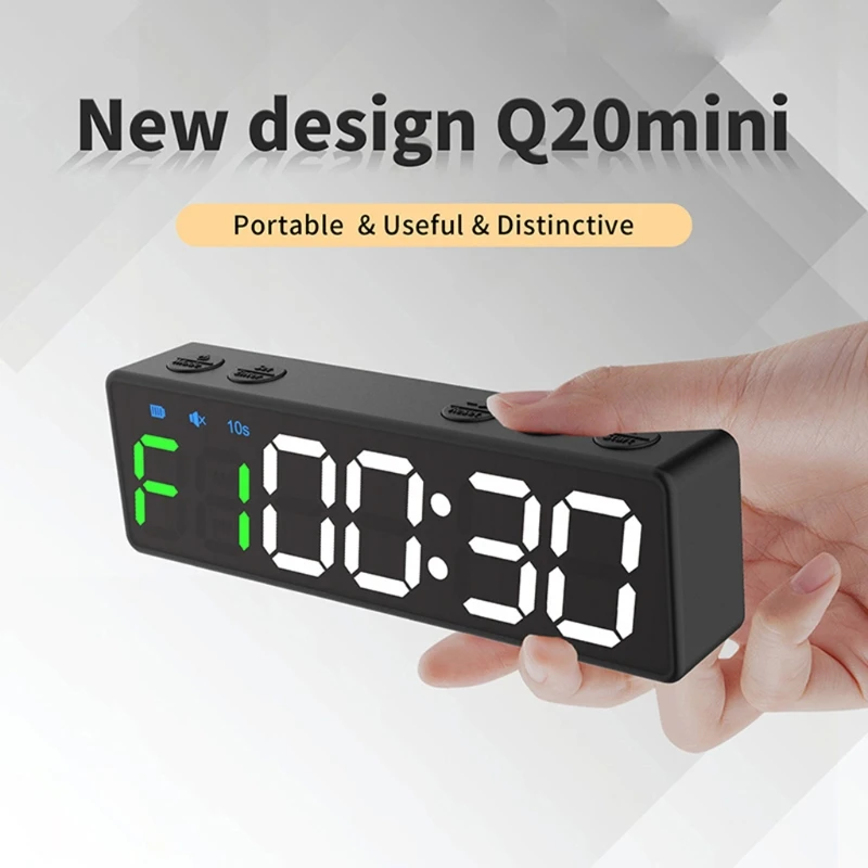 Portable Gym Timer Interval Timer Workout Fitness Clock Countdown/UP/Stopwatch Magnetic & USB Rechargable 4 Types