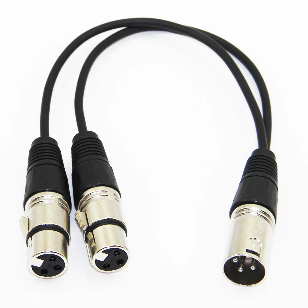 Bochara-convertidor de Cable Y divisor para amplificador de mezclador de micrófono, XLR hembra a Dual XLR macho, XLR macho a Dual XlR hembra, 30cm