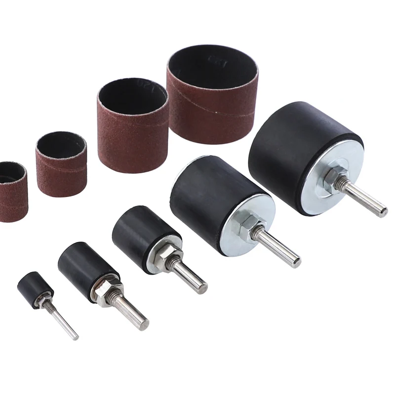 #80 #120 Sanding Drum Set 20pcs/25pcs Sanding Mandrels 5 Sizes Sandpaper Belt for Engraving Polishing Rotary Tool with Case