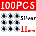 100 piezas de 11 mm plateadas