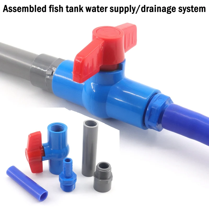 1/2 3/4 ~ 2 Cal zawór kulowy PVC gwint żeński rura PVC zawory akwarium złącza rur hydraulicznych ogród złącza wody