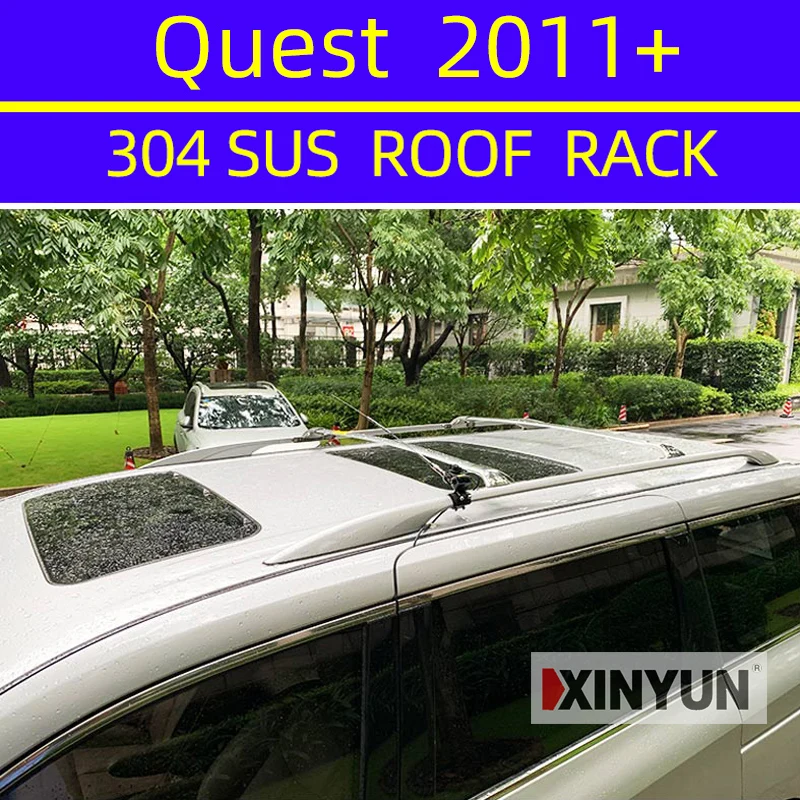 2Pcs Roof Bars for NISSAN Quest, 5-dr Mini Van, 2011–2015 Aluminum Alloy Side Bars Cross Rails Roof Rack Luggage Carrier