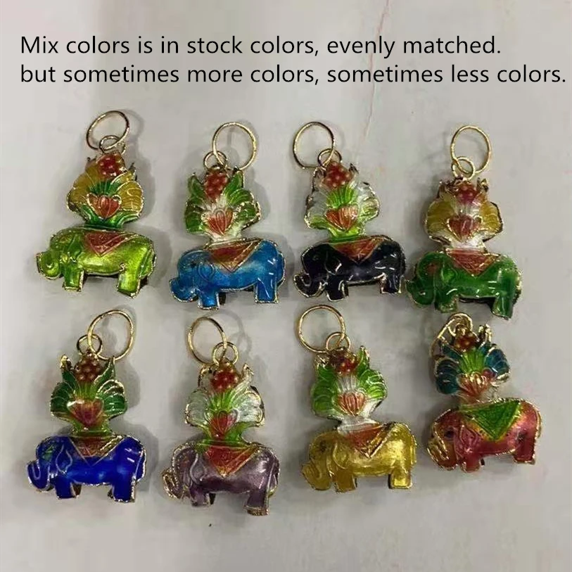 5pcs Cute Cloisonne Enamel Duck Rabbit Charms for Jewelry Making Small Animal Fashion Accessories China Lucky Elephant Pendant