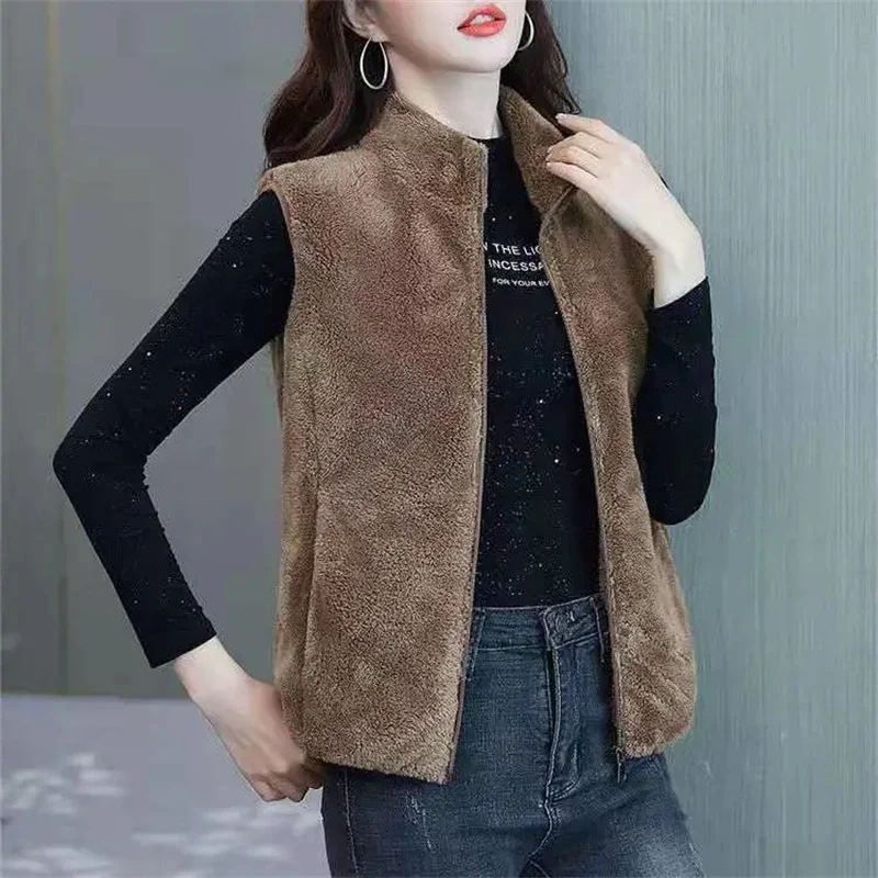 Autumn Winter Women Tops 2023 Fleece Short Female Coats Long-Sleeved Fleece Thickened Coral Fleece Warm Sweater Fleece Soft Coat