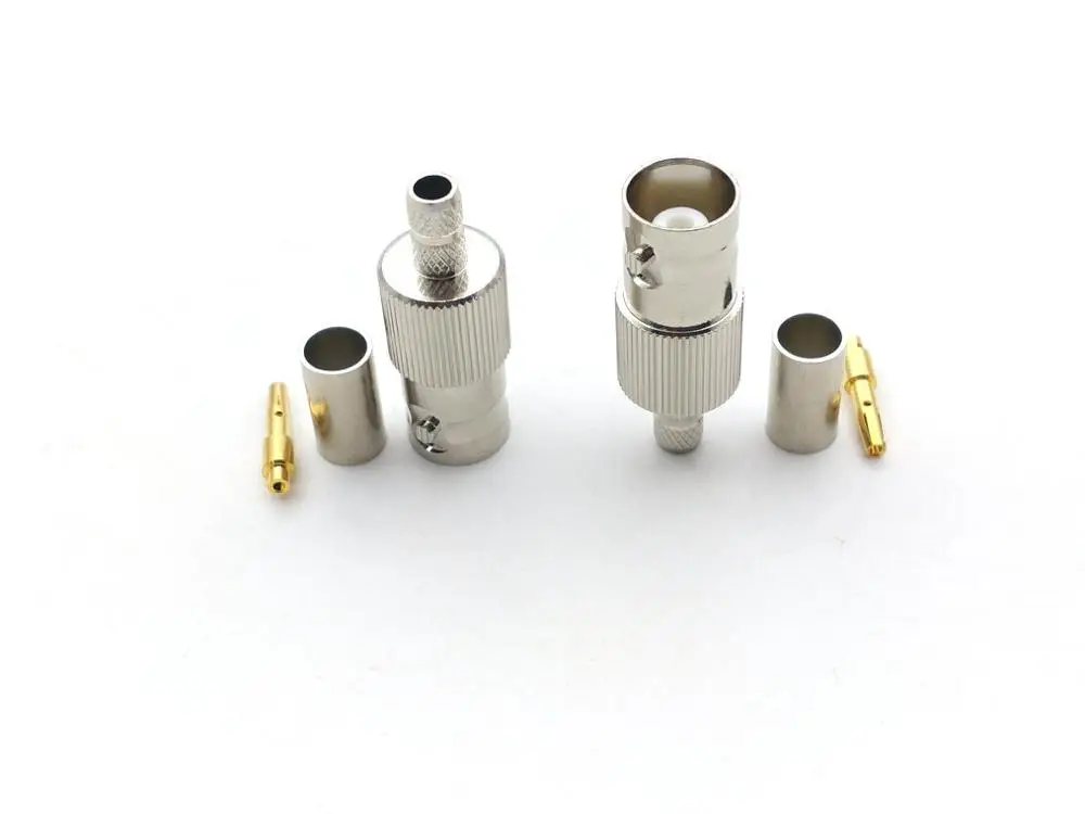 BNC female jack crimp RG58 RG142 LMR195 RG400 Coaxial connector