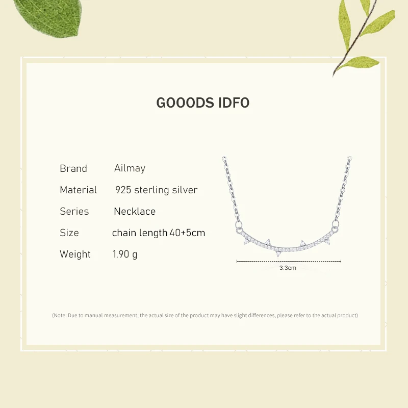 Ailmay Fashion 925 Sterling Silver Smile Pendant Necklace For Women Girls Anti-allergy Fine Clear Zircon Jewelry Gifts image 5