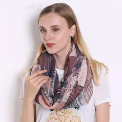 Unisex Multifunction Winter Ring Neck Scarf Women Print Cable Circle Scarves Female Warm Neckerchief Cycling Skiing Loop Shawl