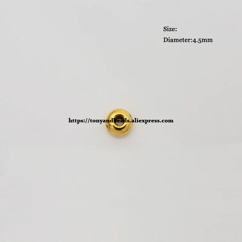 (50 Stück / Los!) Europäischer Spacer-Charm-Verbinder, Crimp-Endperlen aus Legierung in Antikgoldfarbe, geeignet für die Armbandherstellung. – Detail 36