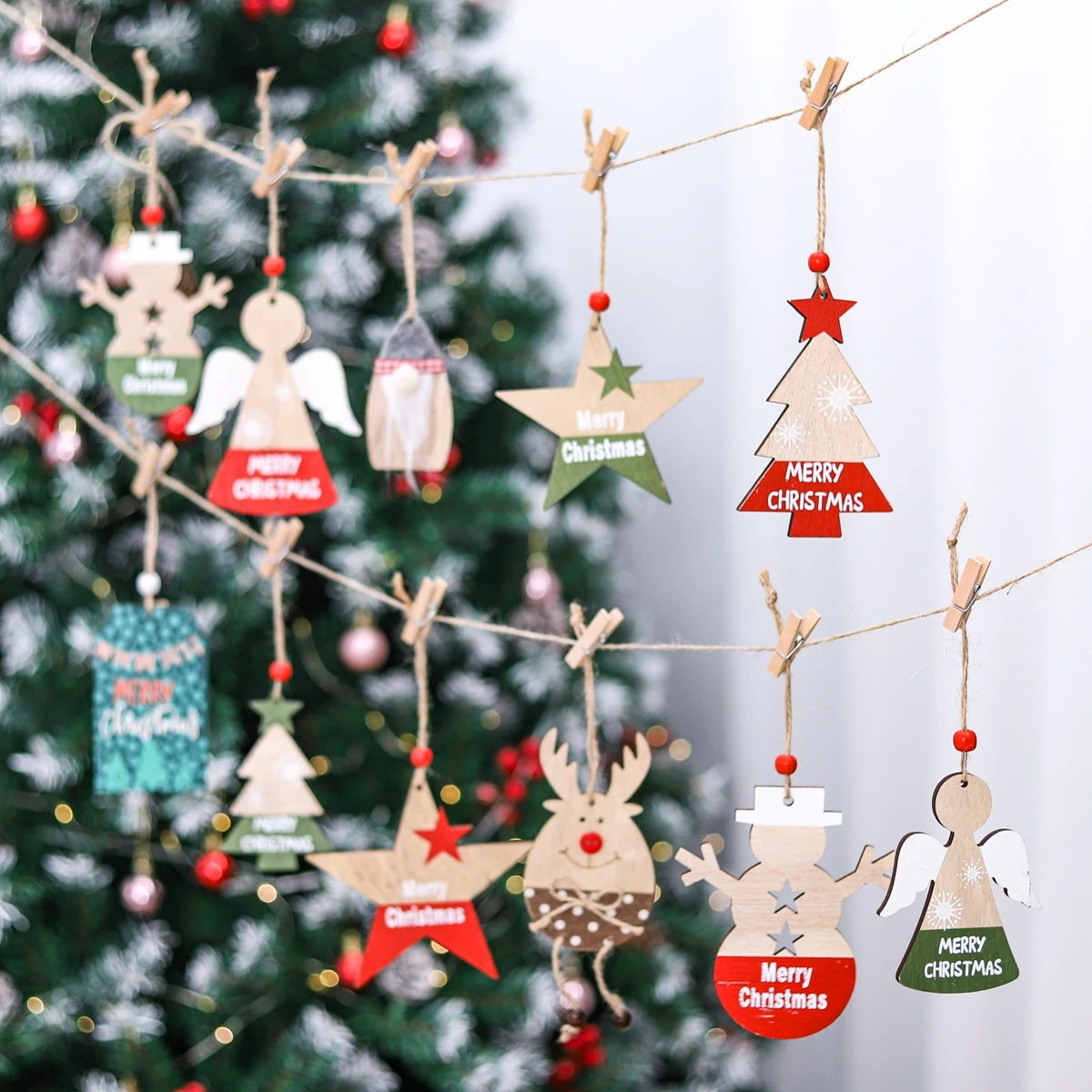 

Christmas Calendar Wooden Pendant Christmas Decorations for Home 2021 Navidad Christmas Tree Ornaments Xmas Gifts New Year 2022