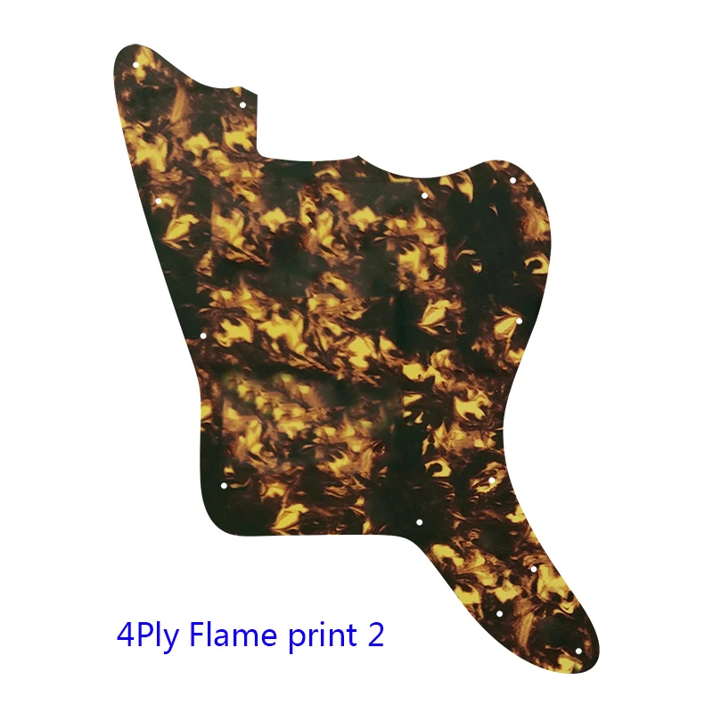 Xinyue Custom Guitar Parts - For US Jazzmaster Style Blank With Fixed Screw Holes Guitar Pickguard Replacement Flame Pattern