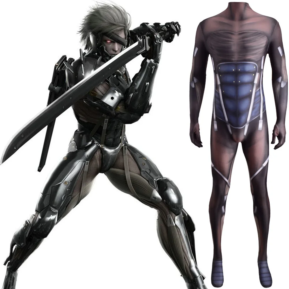 Raiden mgs cosplay kostüm spandex superheld zentai passt halloween kostüm raiden metall ausrüstung festes kostüm für erwachsene kinder