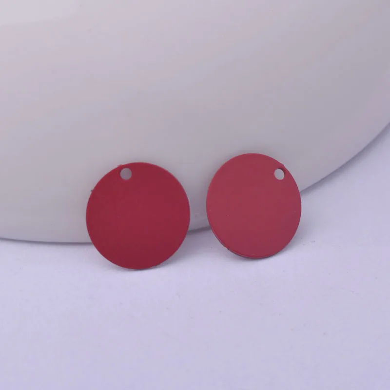 100 Stück AC10604 12mm runde Messinganhänger, glatte, mehrfarbige Accessoires, Anhänger für Ohrringe, Schmuckherstellung – Detail 7