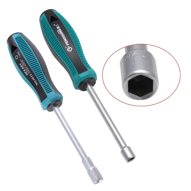 2021 New Metal Socket Driver Wrench Screwdriver Hex Nut Key Nutdriver Hand Tool 7mm