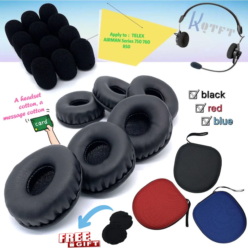 Earpads for TELEX AIRMAN Series 750 760 850 Headset bag Earmuff Cover Cups Sleeve pillow Headphones Repair Parts pilot aviation