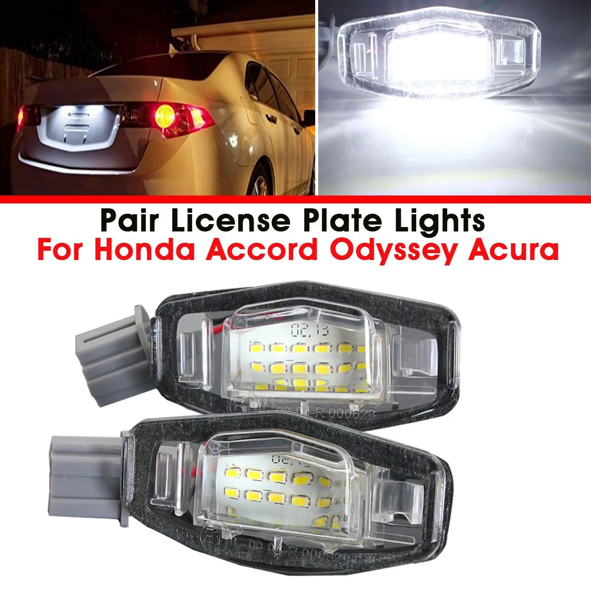 

2X18 LED номерной знак освесветильник лампа без ошибок для Honda Accord Odyssey Civic Sedan City Acura MDX TSX ILX RDX RL TL