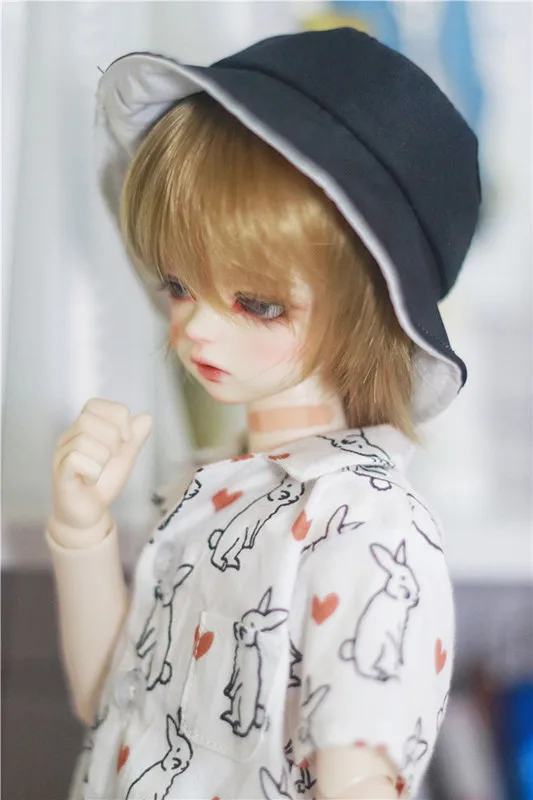 BJD doll wig suitable for the size of 1/31/41/6 Uncle fashion boys joker back warped high temperature silk short hair brown