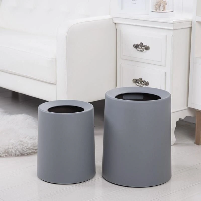 Creative Plastic Matte Trash Can Garbage Storage Bucket Paper Basket Home Office Waste Bin Without Lid