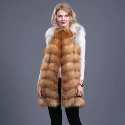 Women's Natural Red Fox Fur Vest, Real Fire Fox Fur Vests, Real Fur, Casual, Warm, European Fashion, Winter, New