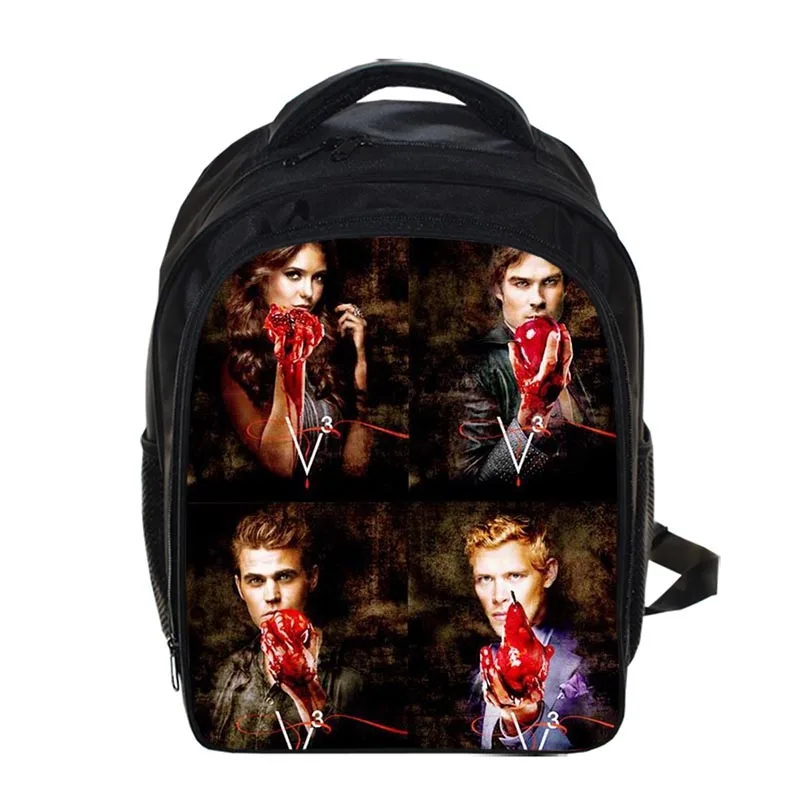 

13 Inch The Vampire Diaries Backpack Cartoon Kindergarten Backpacks Boys Girls Children School Bags Kids Book Bag Gift