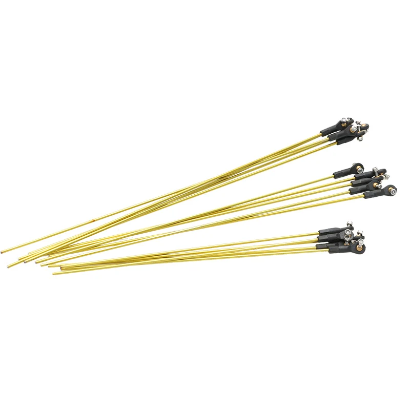 10PCS RC barche aspirazione timone Kit asta di spinta M2 tiranti 2mm Servo sterzo collegamento + estremità a sfera dadi per modello fai da te servi